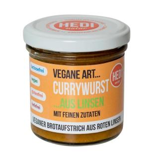 Vegane Art Currywurst mit feinen Zutaten
