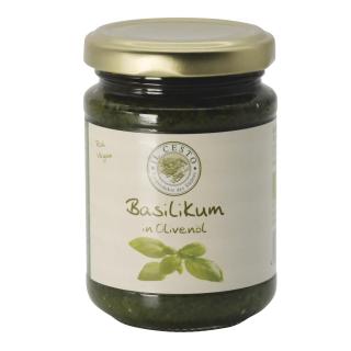 Basilikum in Olivenöl vegan