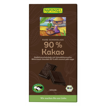 Bitterschokolade 90% mit Kokoszucker HiH