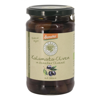 Kalamata Oliven in Olivenöl mit Stein